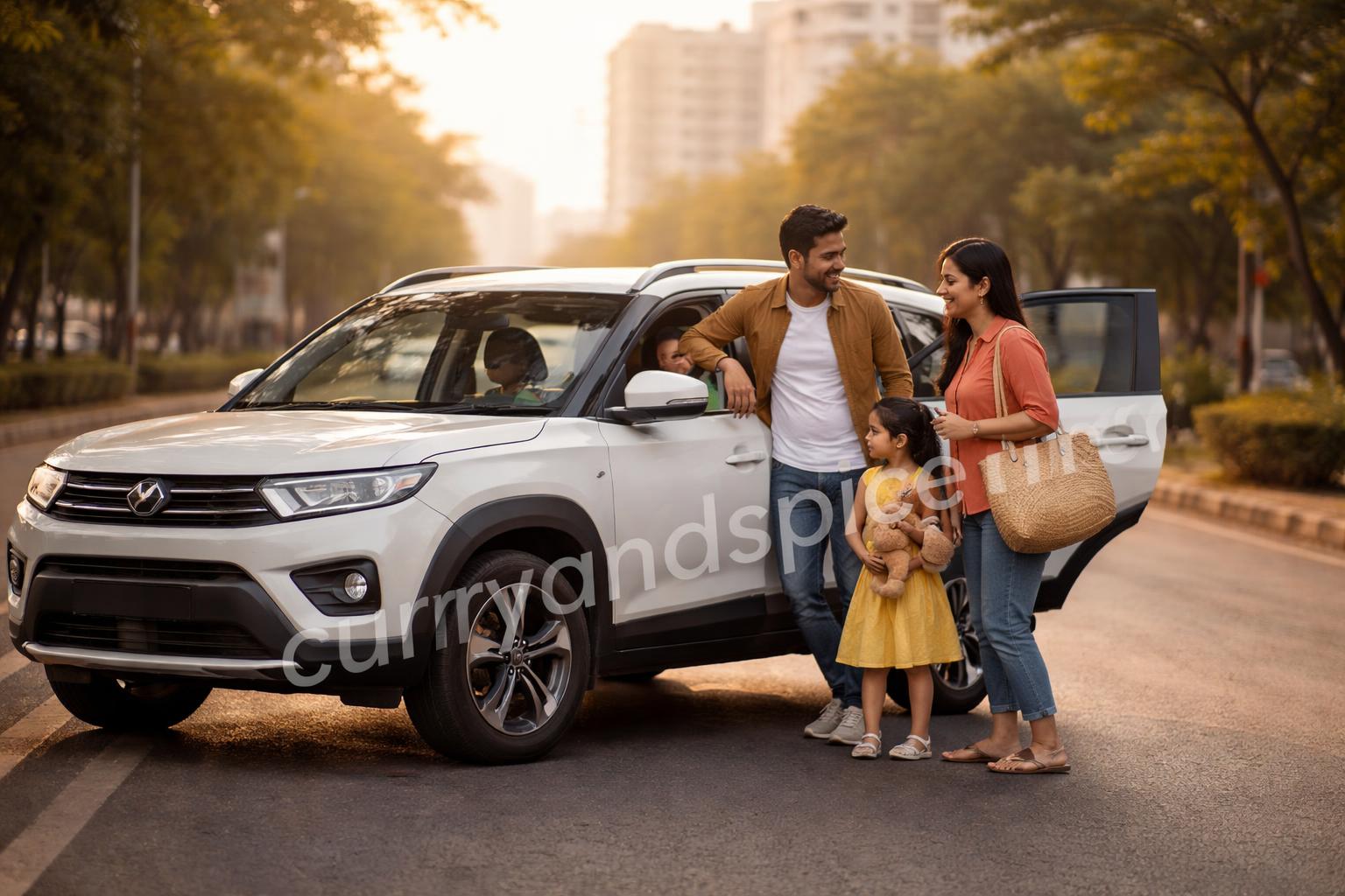 Family owned brezza cng on city road