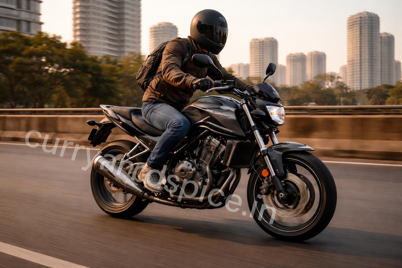 Honda cb500 india hero riding shot