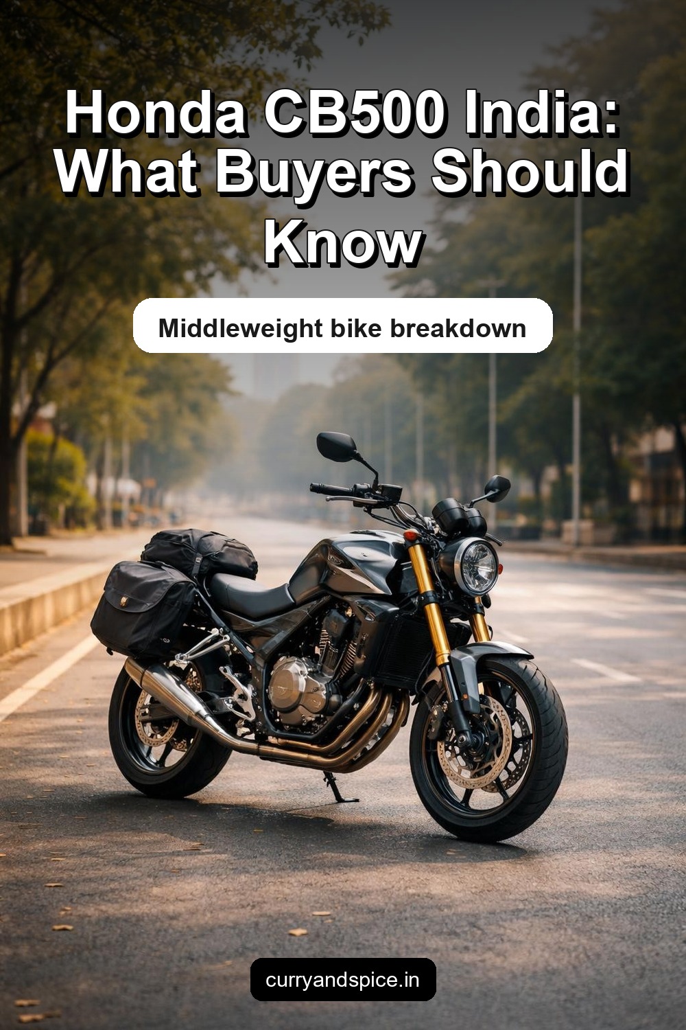 Pinterest image for Honda CB500 India Launched – Refined 471cc Twin, Middleweight Design, Premium Features