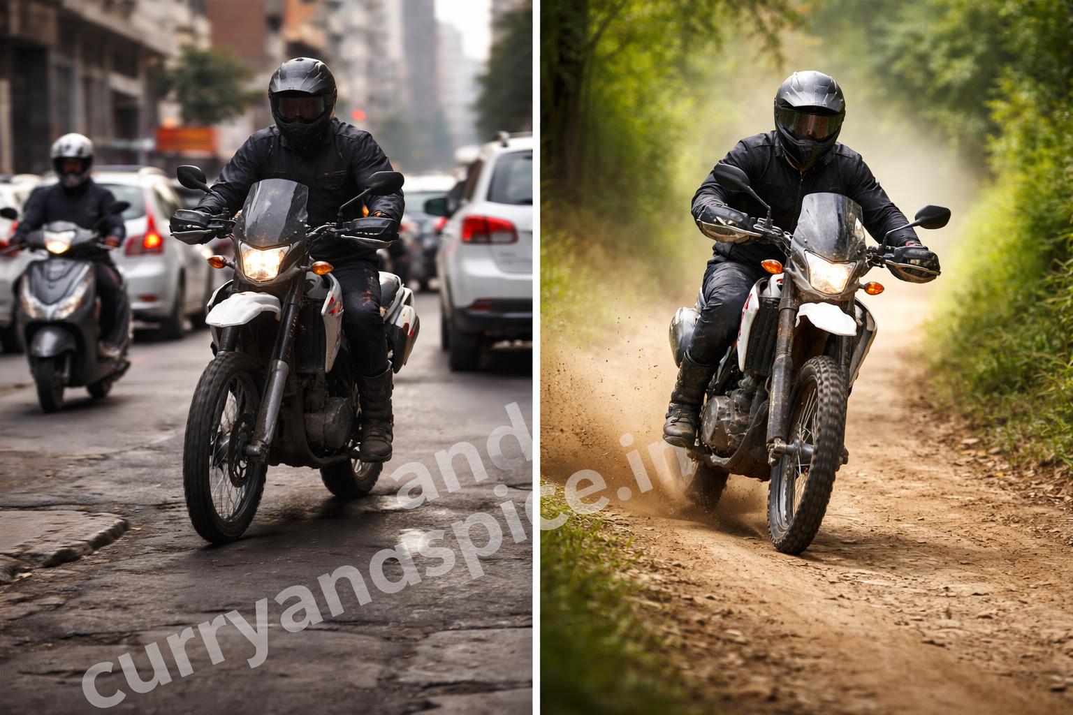 Honda xr 300l city and trail use collage
