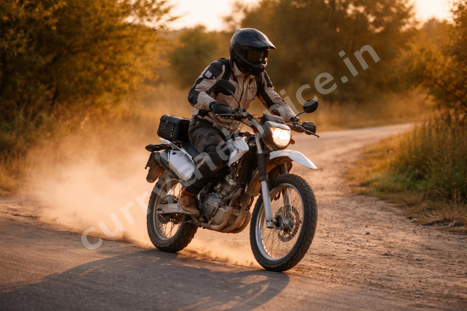 Honda xr 300l rider on mixed terrain