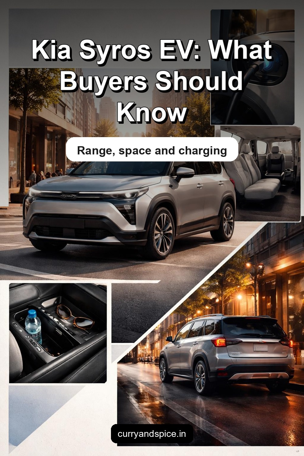 Pinterest image for Kia Syros EV Launched – Electric Powertrain, Compact SUV Design, Premium Features