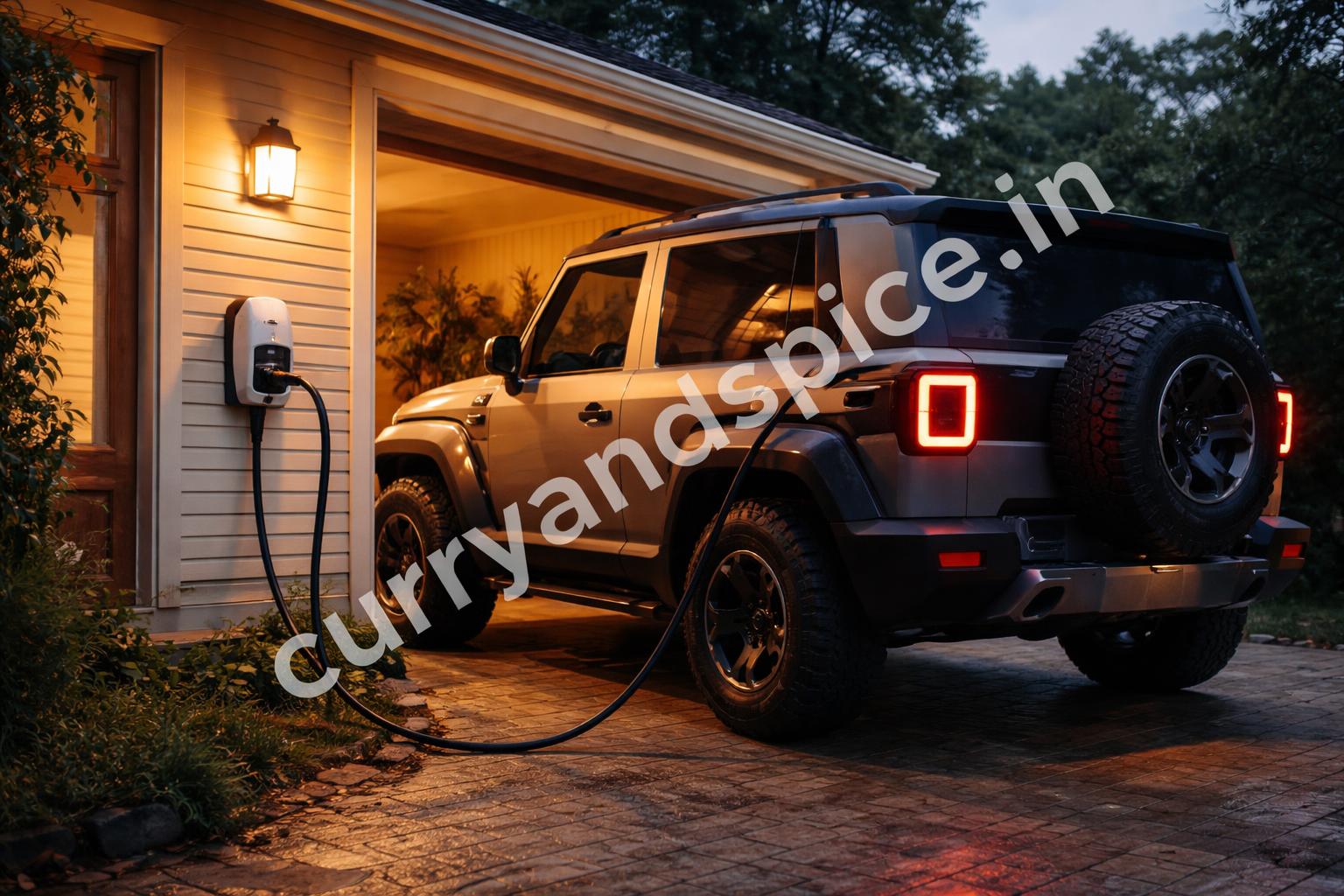 Mahindra thar e charging home set up