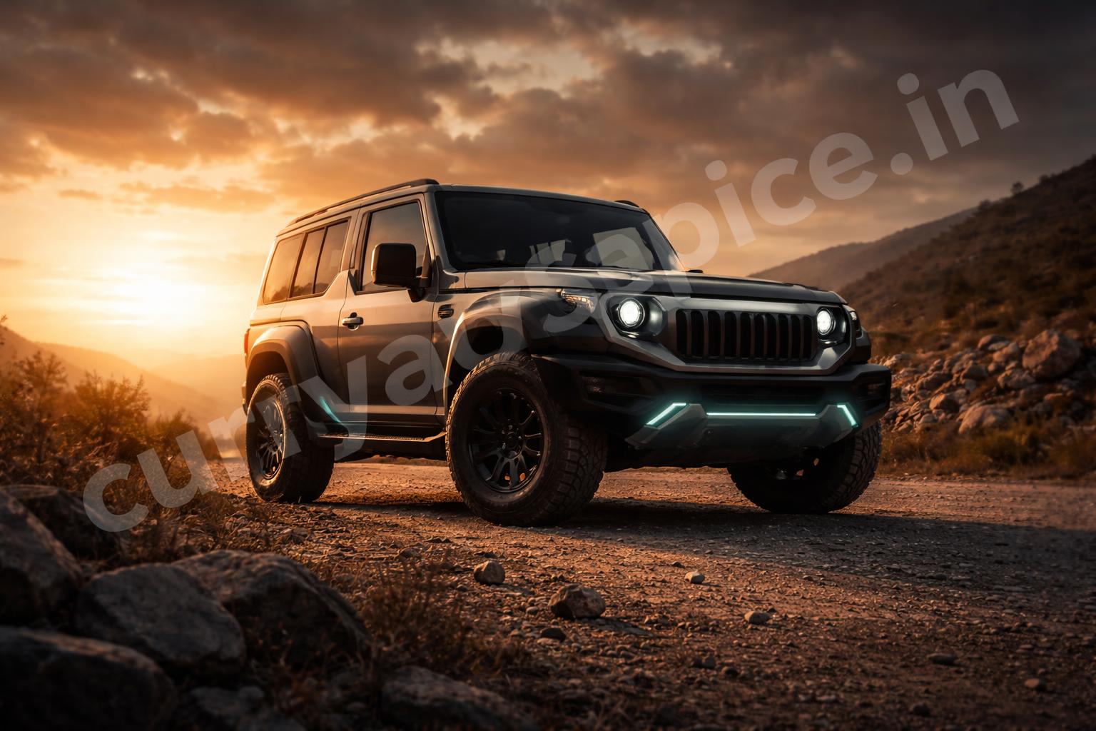 Mahindra thar e final road presence suv