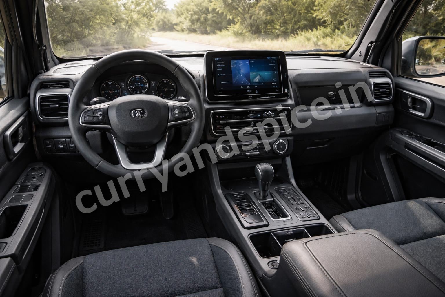 Mahindra thar e interior screen cabin