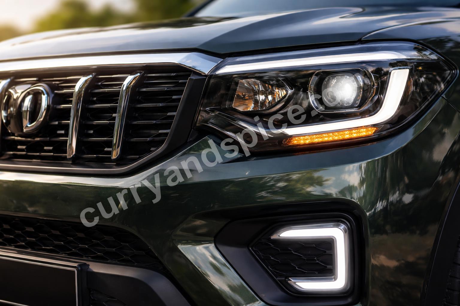 Scorpio n facelift headlamp grille detail