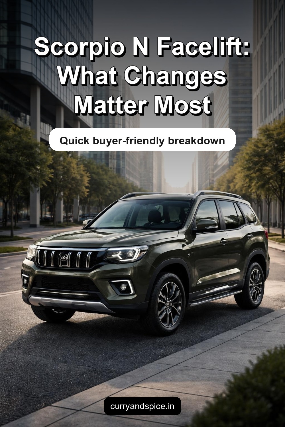 Pinterest image for Mahindra Scorpio N Facelift Launched – Turbo Diesel Power, Bold SUV Design, Premium Features