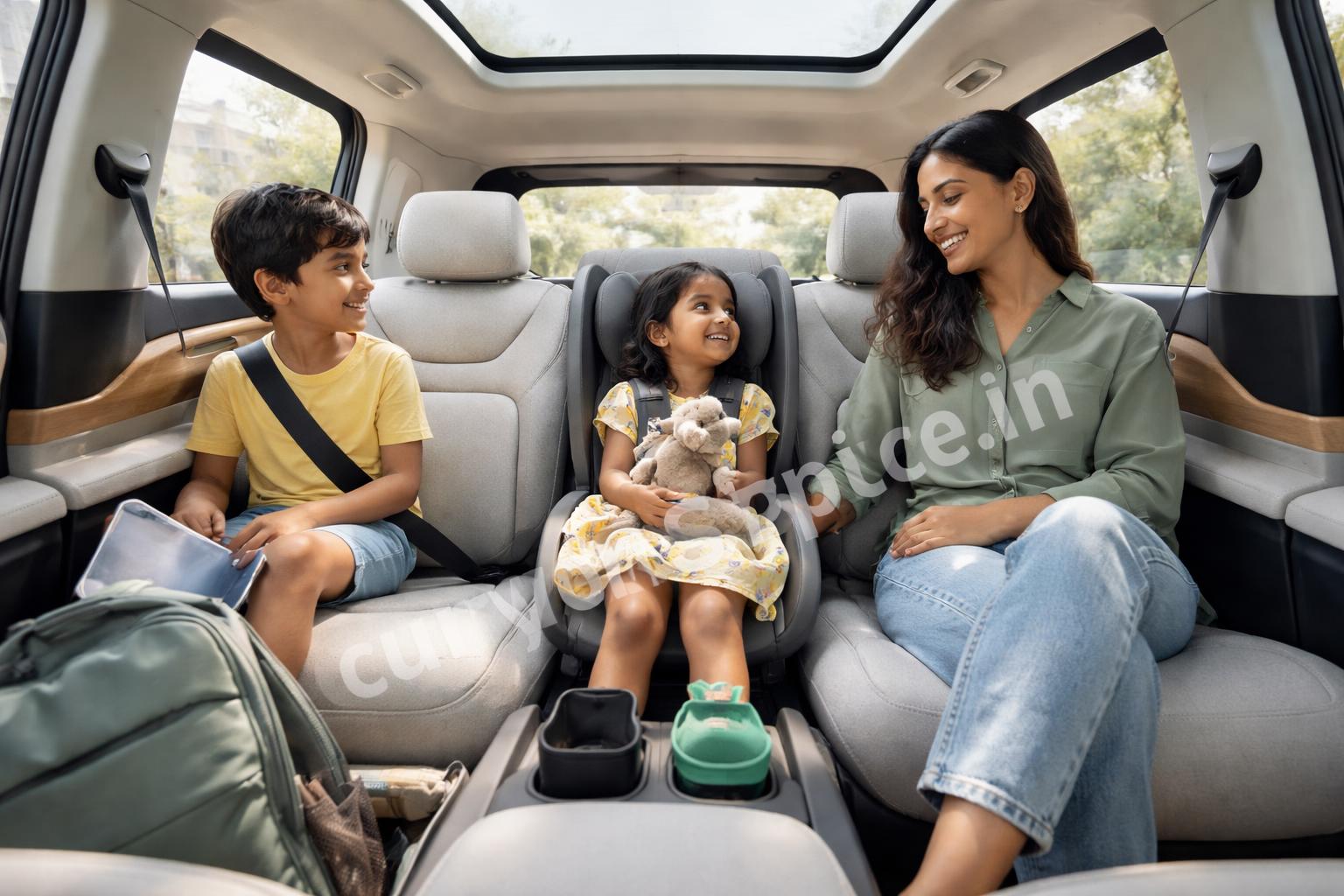Tata sierra ev rear seat space family usage