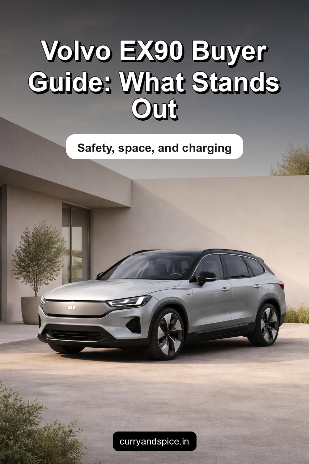 Pinterest image for Volvo EX90 Launched – Dual-Motor Electric Powertrain, SUV Design, Premium Features