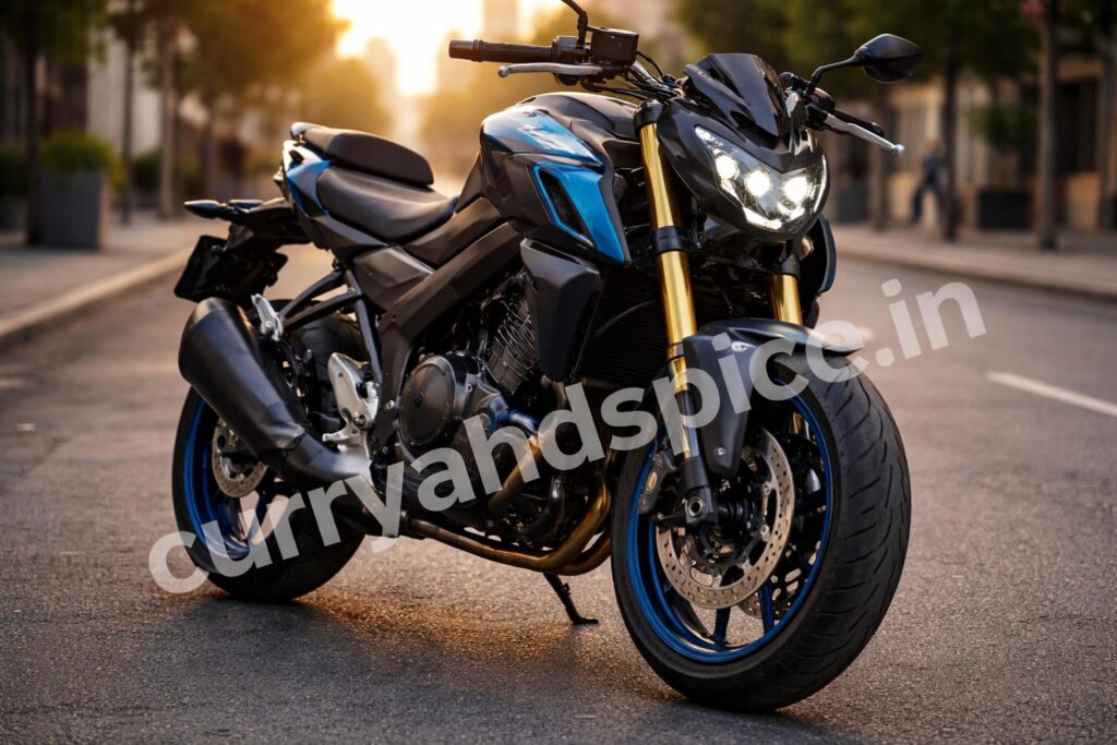 Yamaha fz blue flex e85 front three quarter view